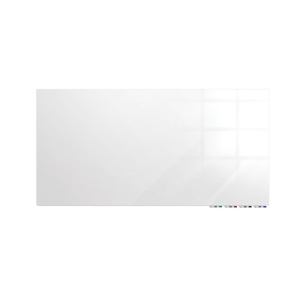 Angle. Ghent - Ghent Aria 2'H x 3'W Glass White Board, White Surface, Horizontal, 4 Markers and Eraser - White.