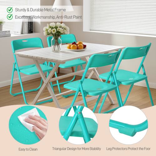 Sturdy & Durable Metal Frame  
Excellent Workmanship, Anti-Rust Paint  
Easy to Clean  
Triangular Design for More Stability  
Leg Protectors Protect the Floor