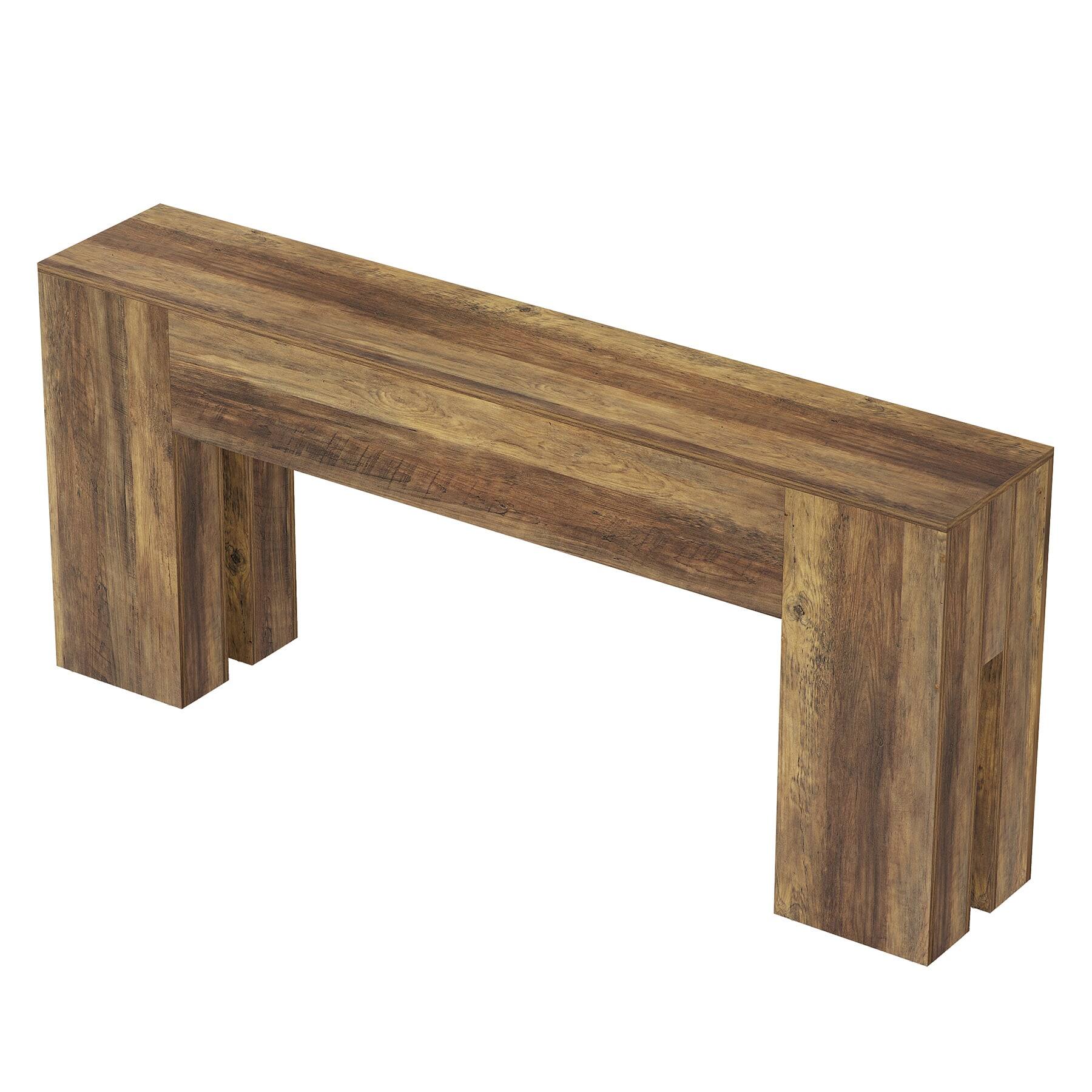 Angle. Kadyn - Kadyn Wood Console Table, Entryway Table, Rustic Sofa Table for Entryway， Brown - Brown.