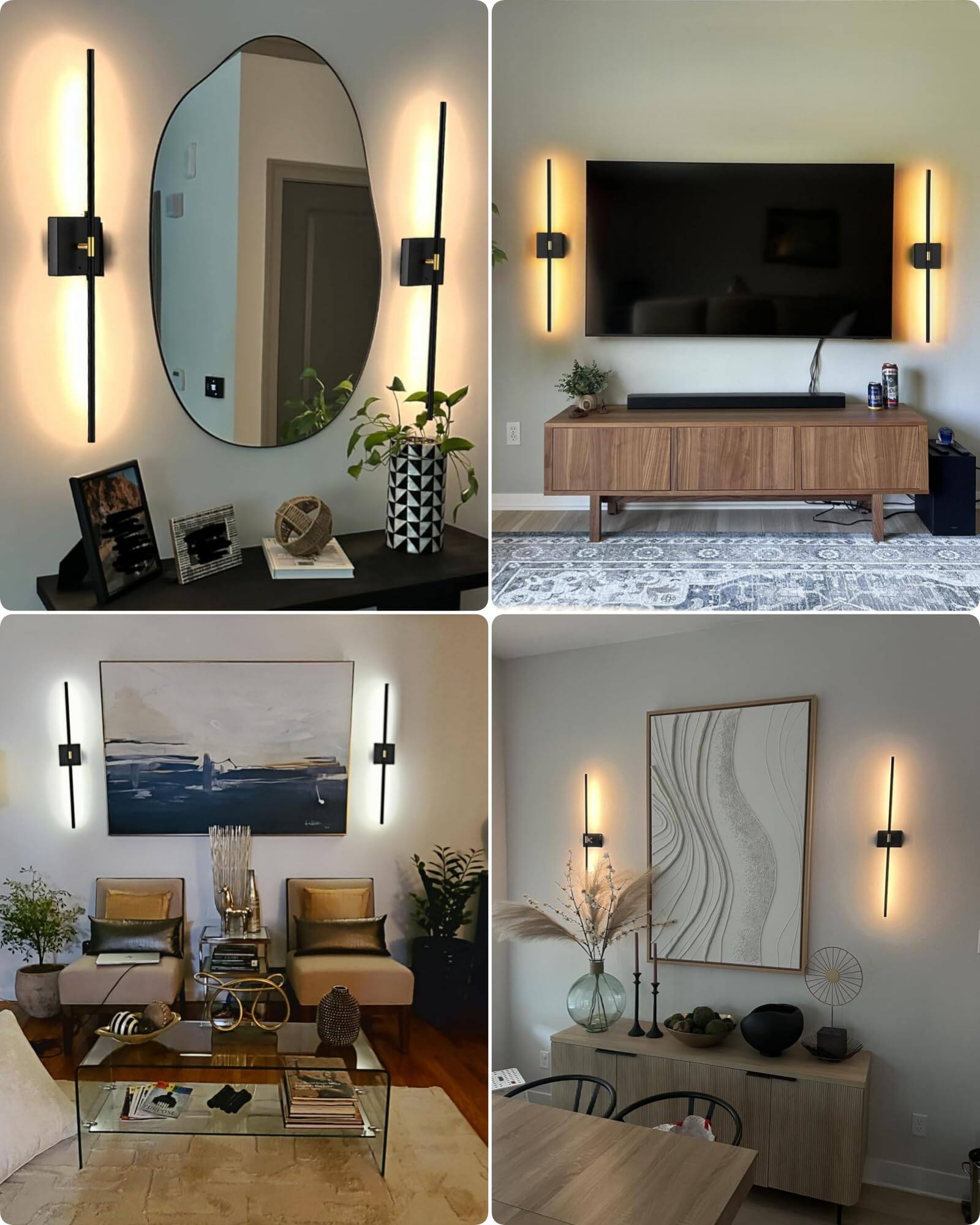 Left. HM 1810 - Operated Wall Sconce Set Of Rechargeable Lights Wireless Sconces With Touch And Remote Rotate Magnetic Scon - Black Set of 2 Wall Sconces.