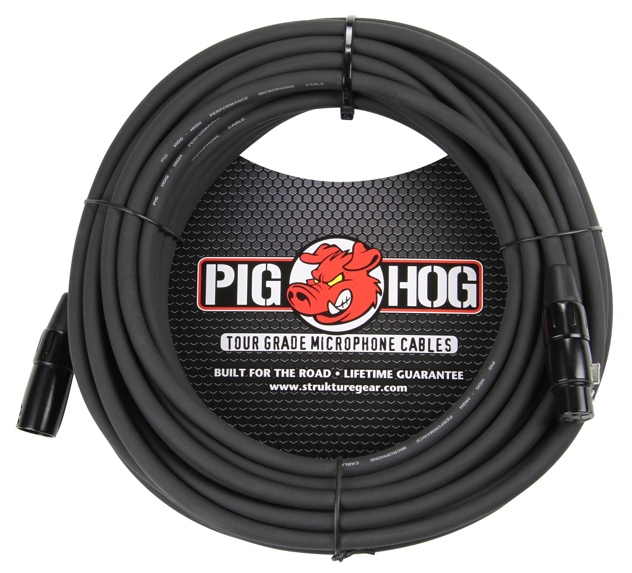 Pig Hog - 8mm XLR Microphone Cable Male to Female 50 Ft Fully Balanced Premium Mic Cable - Black