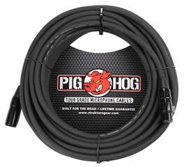 Pig Hog - 8mm XLR Microphone Cable Male to Female 50 Ft Fully Balanced Premium Mic Cable - Black