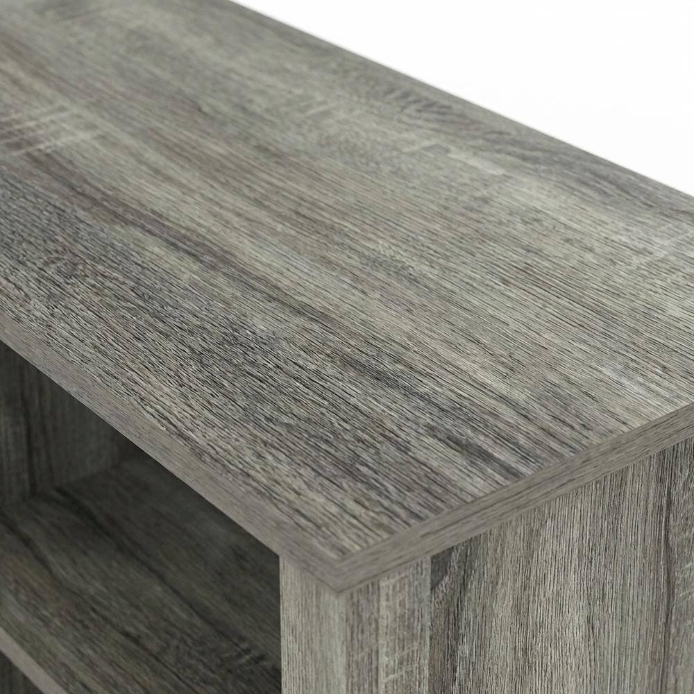 Alt View 4. FurniFact - Wood TV stand with fireplace in French Oak Grey for modern living - Gray.