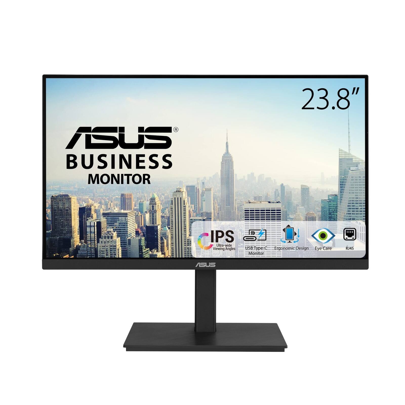 ASUS BUSINESS MONITOR  
23.8" IPS  
Ultra-wide Viewing Angles  
USB Type-C  
Ergonomic Design  
Eye Care  
RJ45