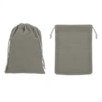 Front. Unique Bargains - Headphone Bag, 2pcs 7.09x5.12 Inch Travel Headset Carrying Storage Pouch Soft Drawstring for Over-Ear Headphones - Gray.