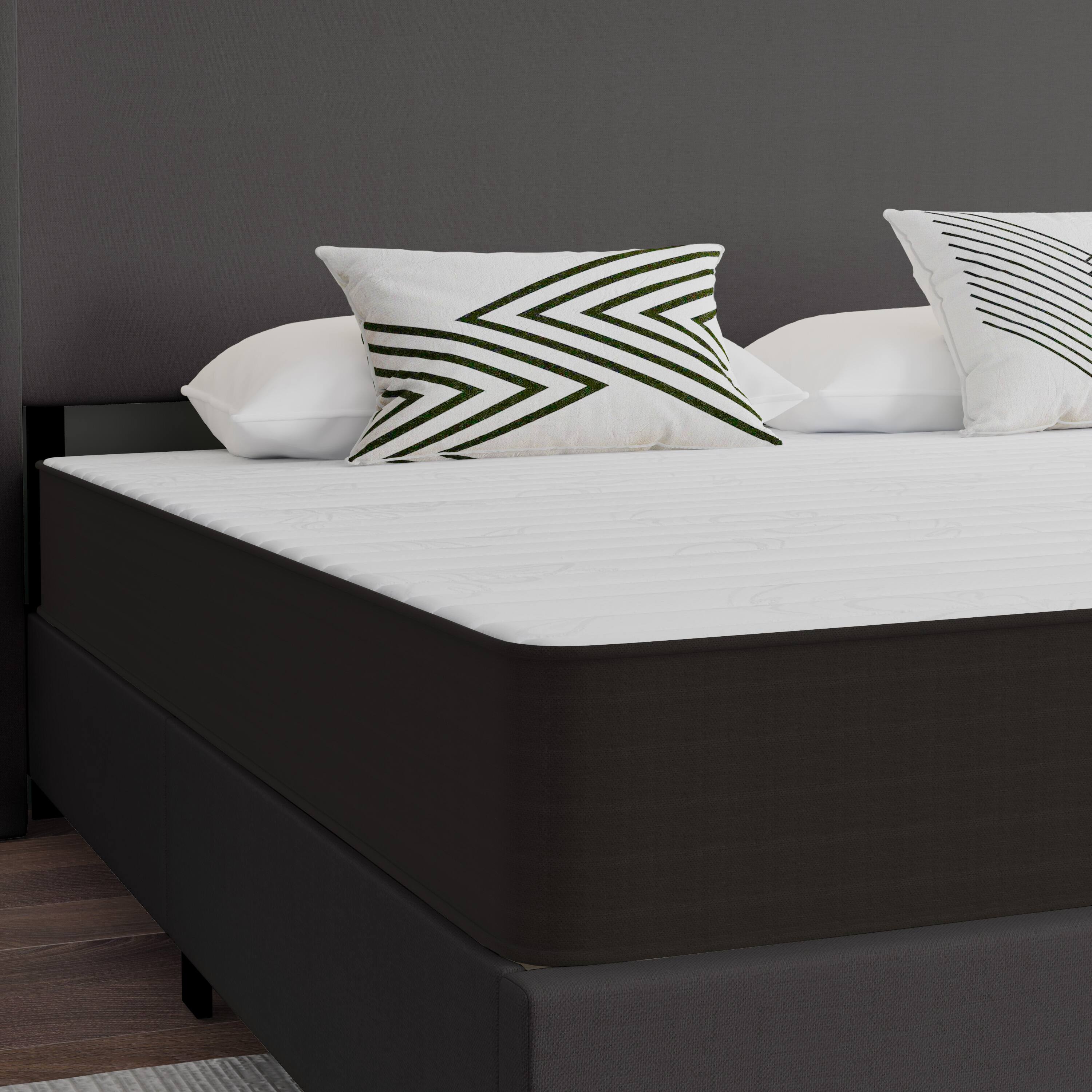 Alt View 4. Emma + Oliver - Medium Firm Hybrid Innerspring Mattress in a Box with Knit Fabric Top - Gray.