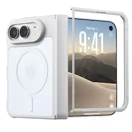 Ornarto - for iPhone Duo Case for MagSafe, Shockproof Translucent Matte Phone Case with Hinge Protection - Light Gray