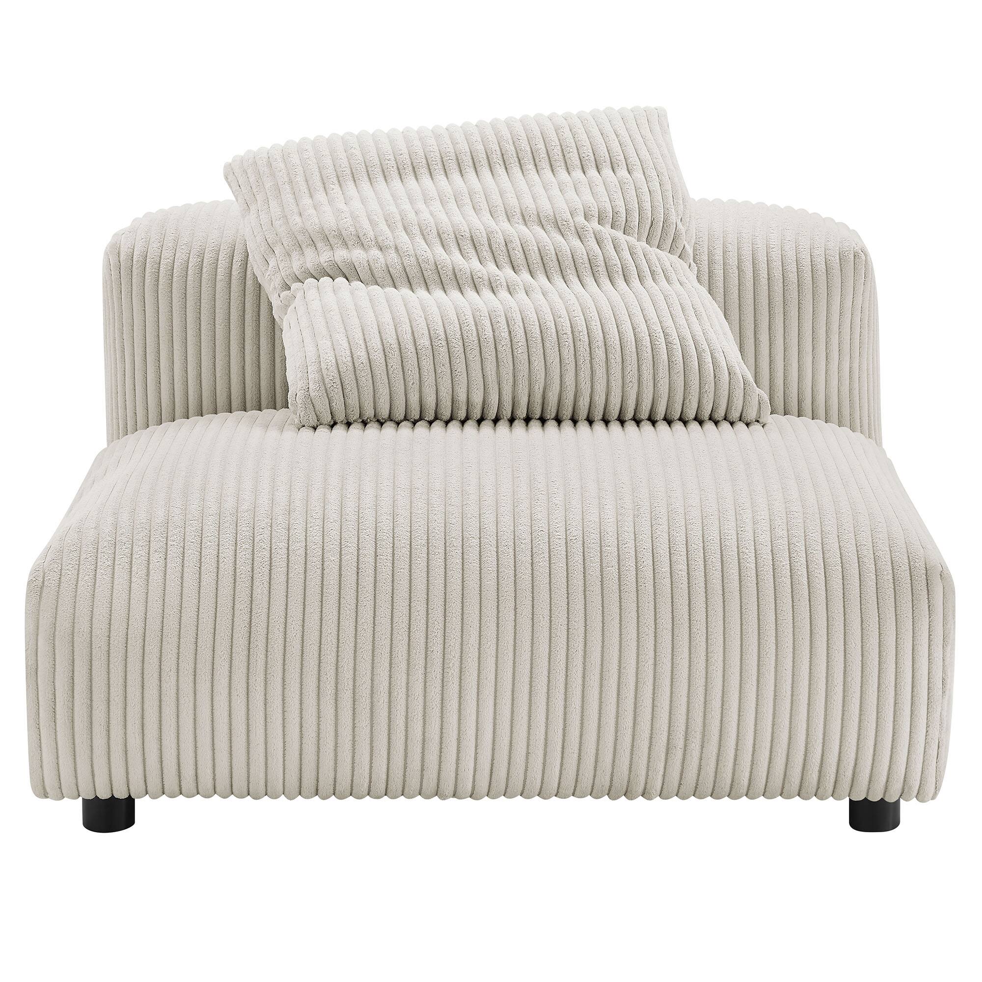Alt View 5. Modway - Solace Modular Corduroy Upholstered Armless Chair by Modway - Almond.