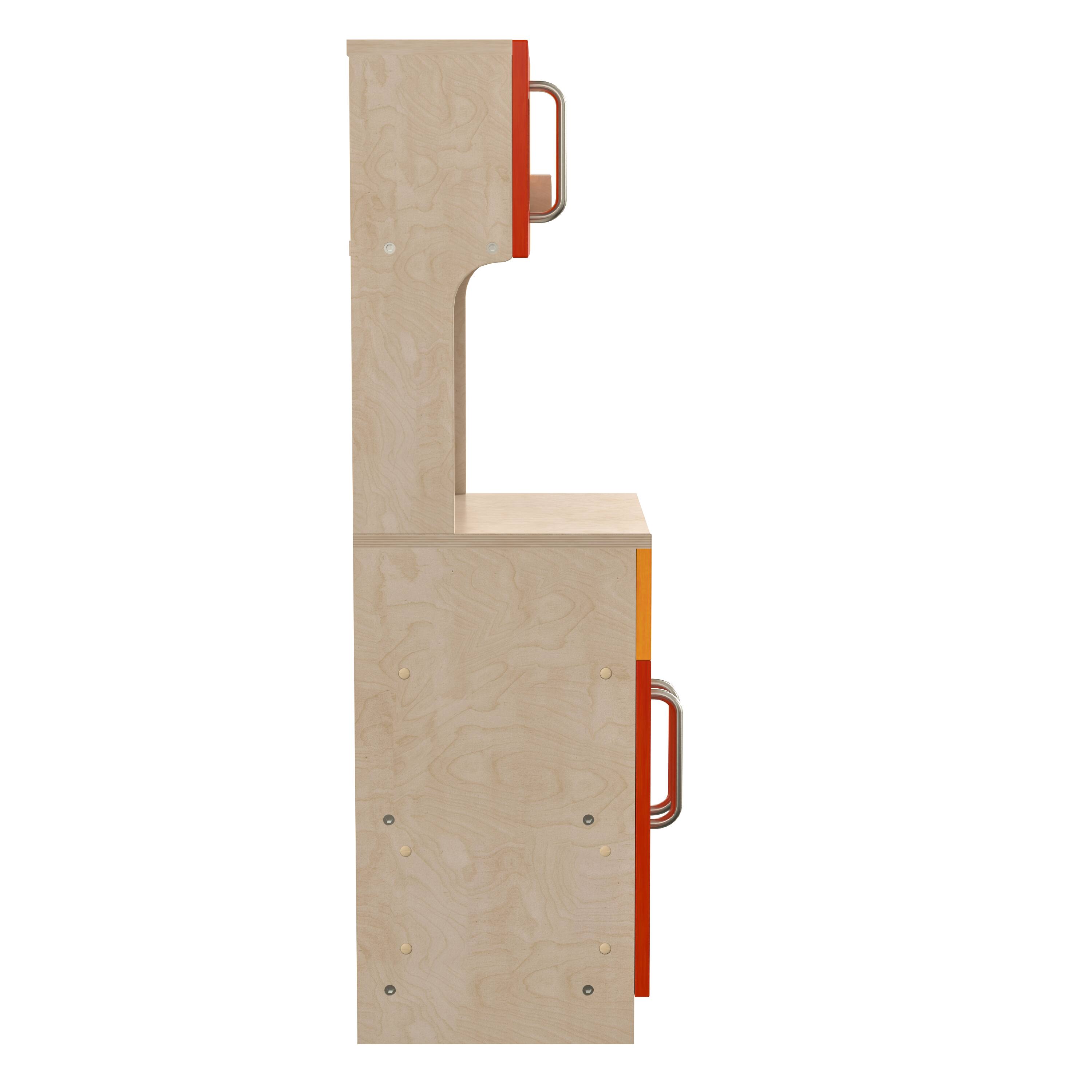 Left. Flash Furniture - Bright Beginnings Commercial Grade Greenguard Certified Wooden Children's Kitchen Cabinet with Microwave - Natural.