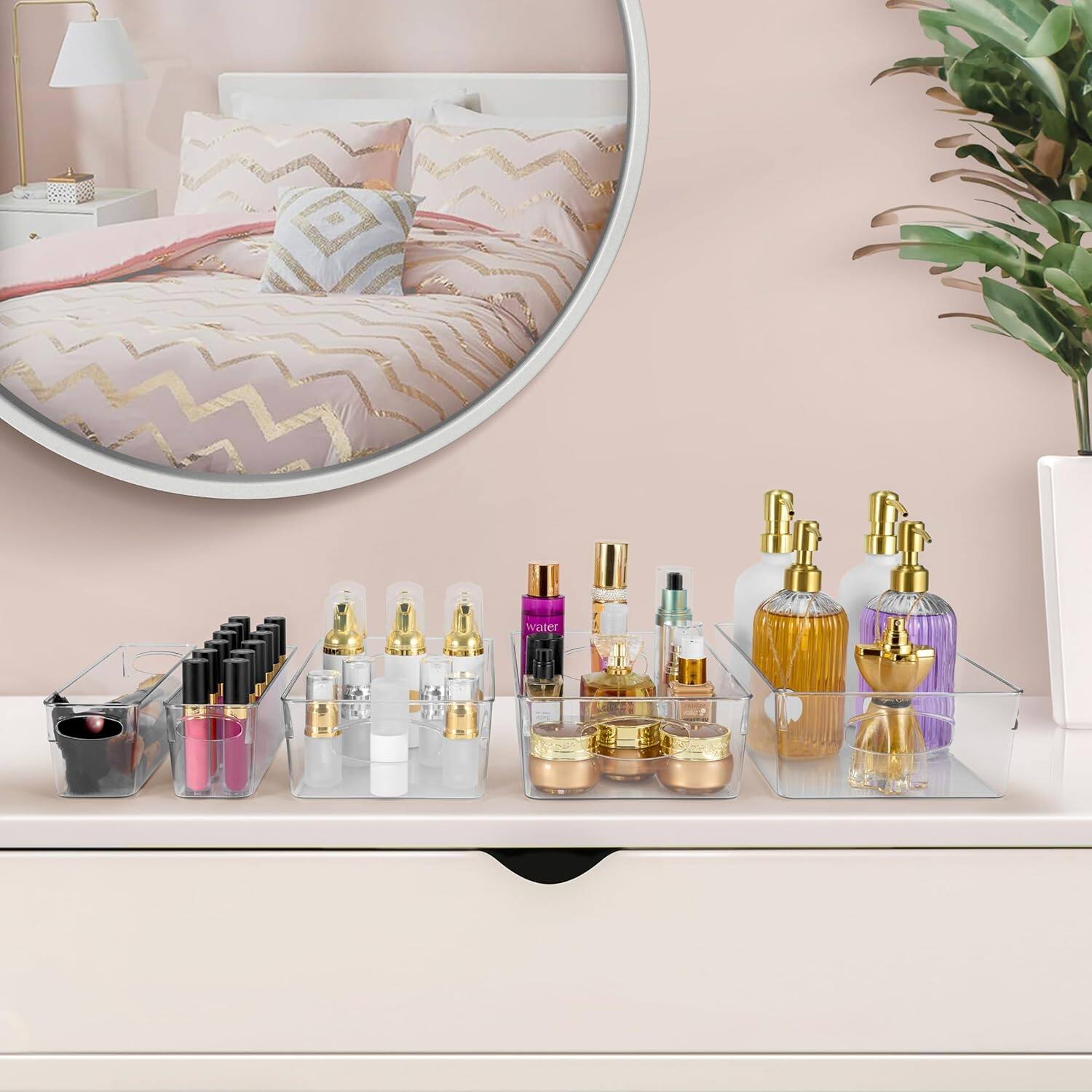 Alt View 6. Sorbus - Sorbus Medium Clear Plastic Storage Bins for Organizing, 10 Pack Organizer Bins with Handles Plastic Storage Bins - Clear.