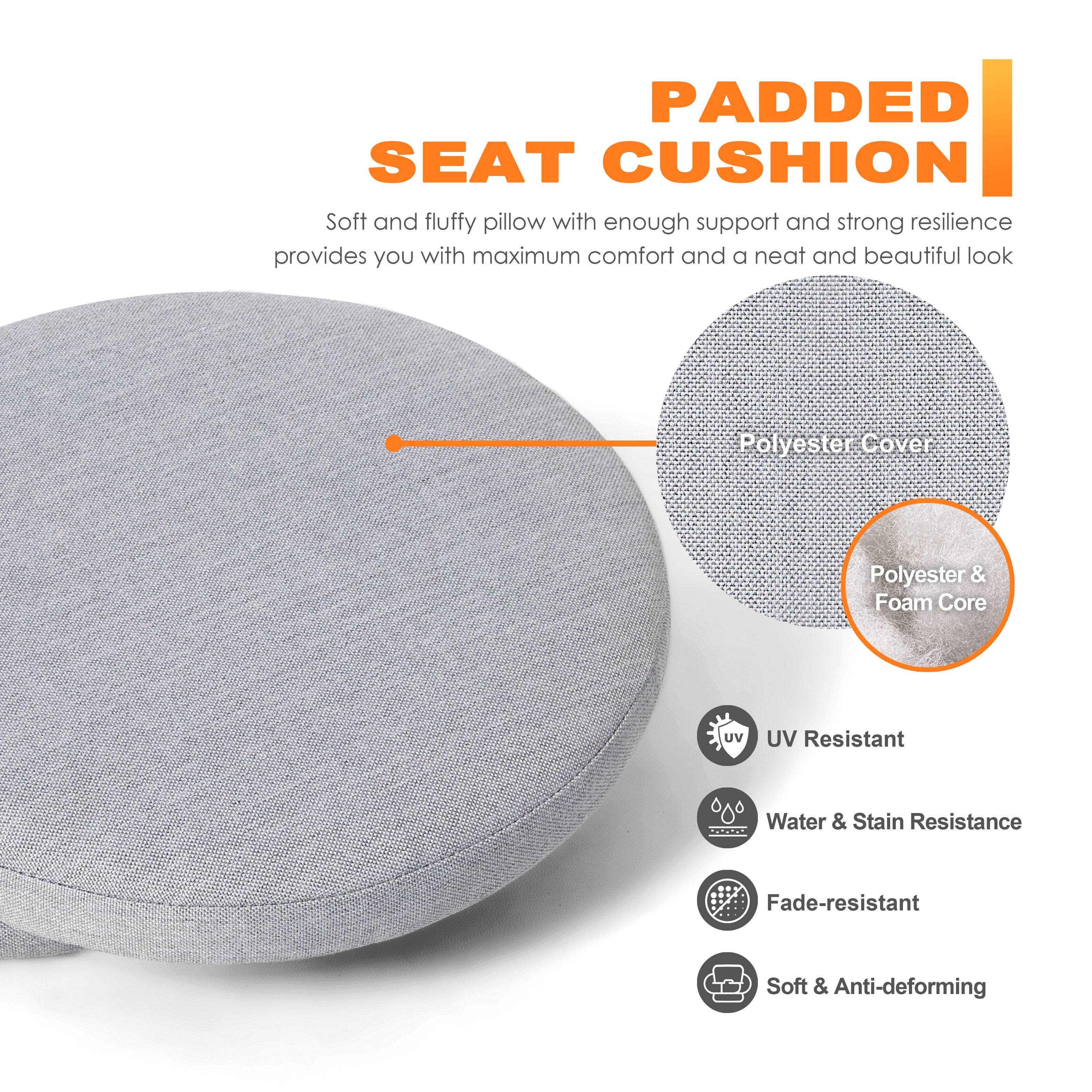 PADDED SEAT CUSHION

Soft and fluffy pillow with enough support and strong resilience provides you with maximum comfort and a neat and beautiful look

Polyester Cover
Polyester & Foam Core

UV Resistant
Water & Stain Resistance
Fade-resistant
Soft & Anti-deforming
