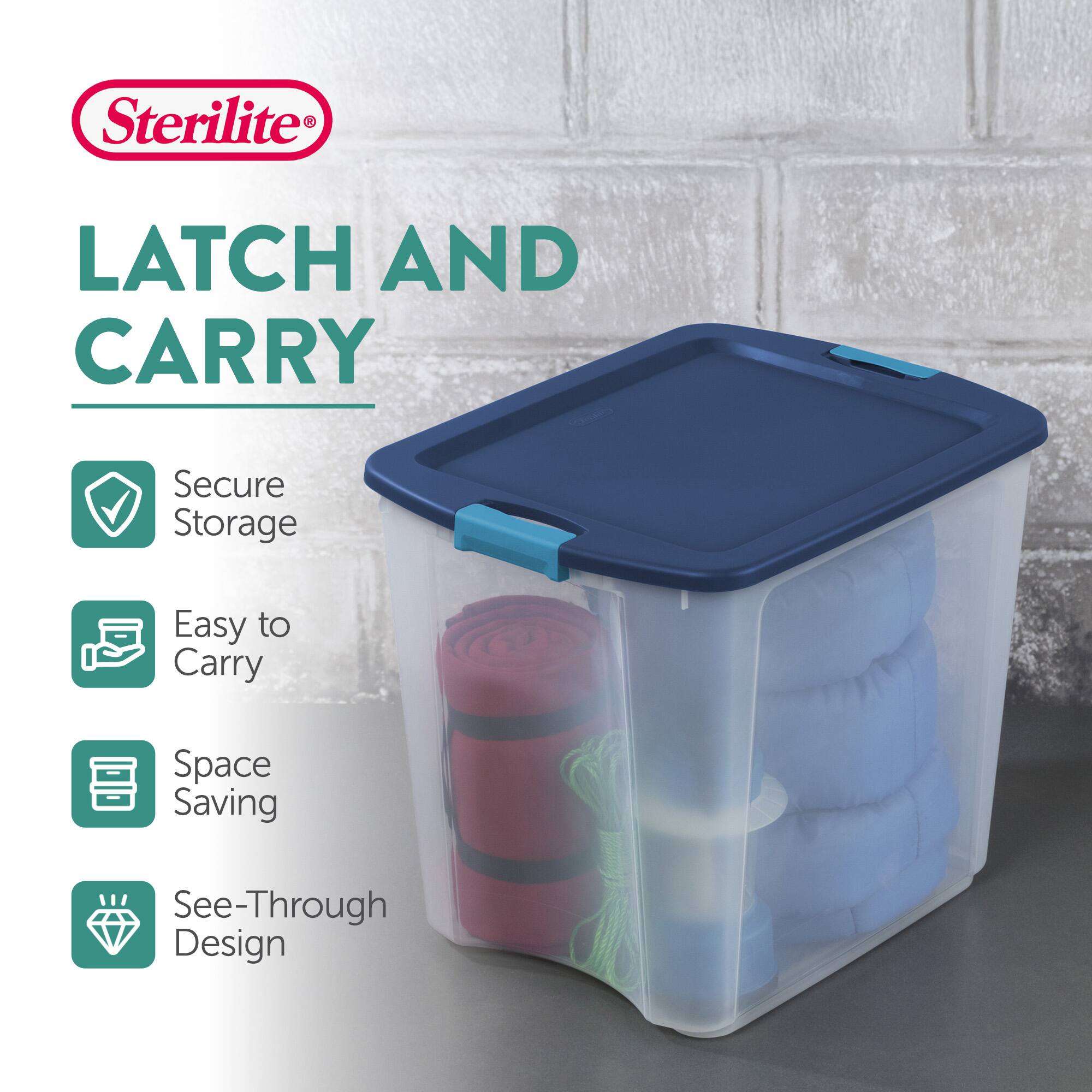 Sterilite LATCH AND CARRY  
Secure Storage  
Easy to Carry  
Space Saving  
See-Through Design