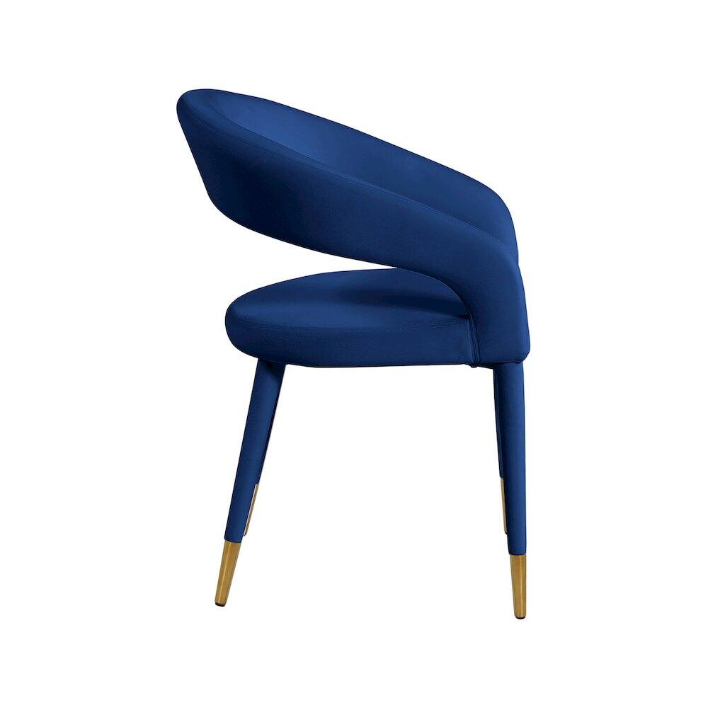 Alt View 3. Meridian Furniture - Destiny Navy Velvet Dining Chair - Blue.