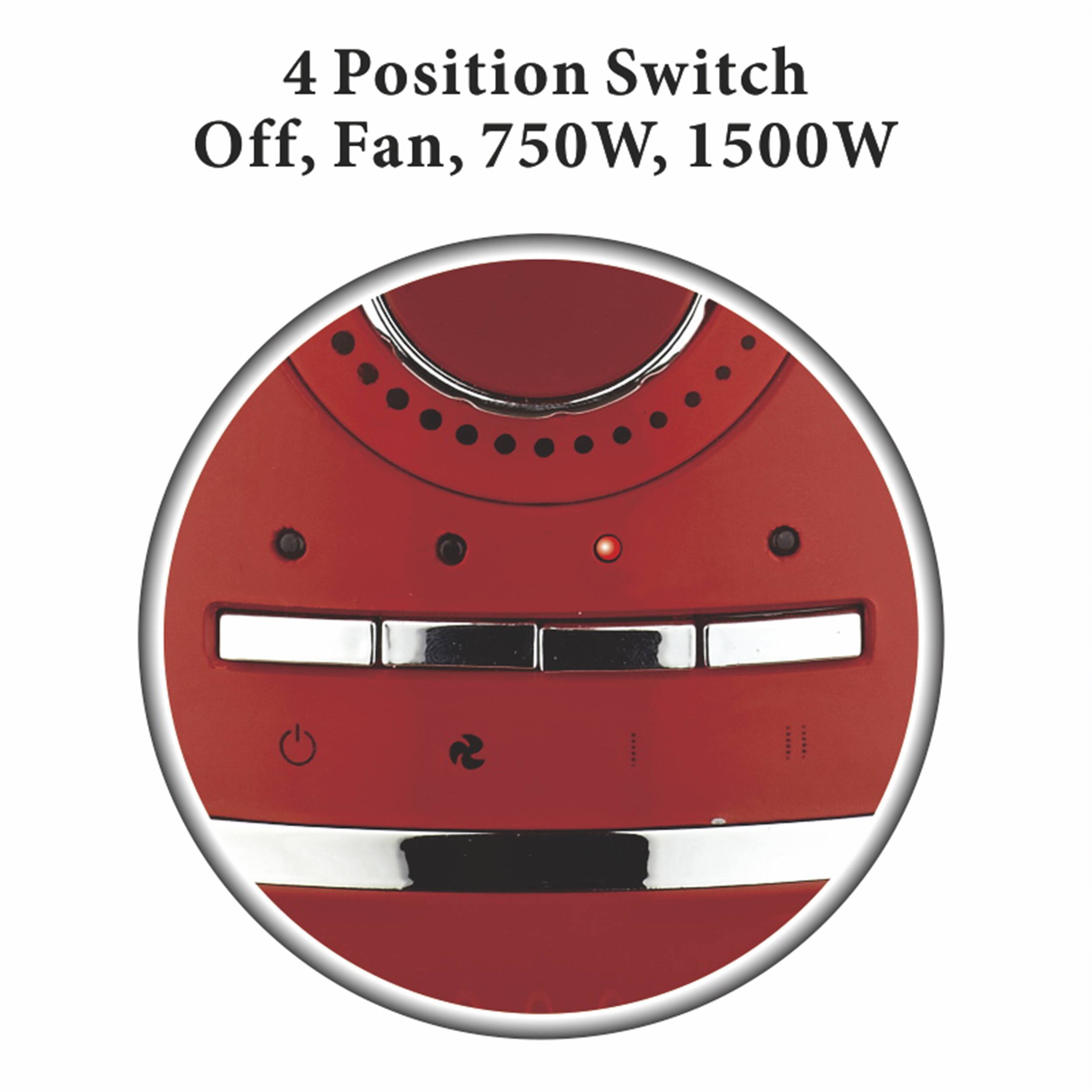 4 Position Switch Off, Fan, 750W, 1500W