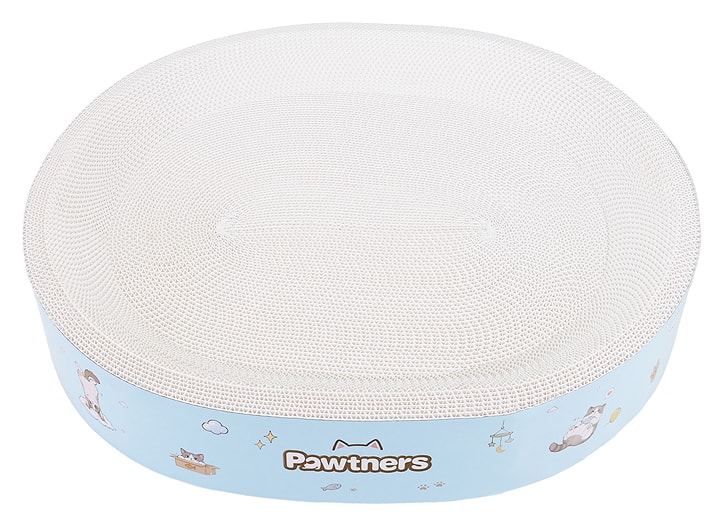 Pawtners - 26 in Giant Round Cat Scratcher Pad - Large Space, Durable, Anti-Slip for Play & Sleep - Blue