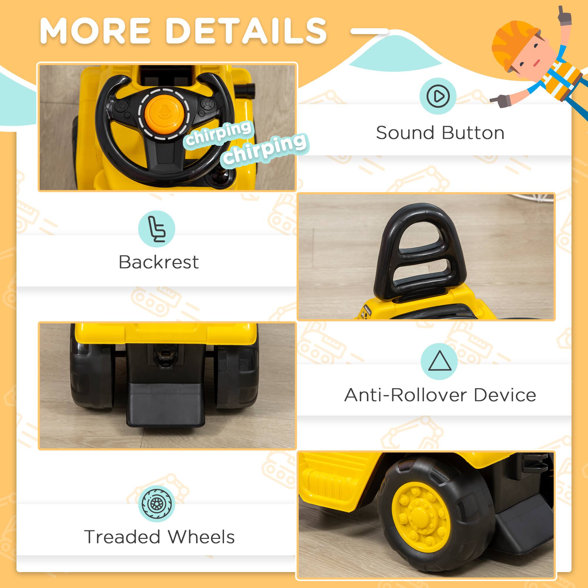 MORE DETAILS

- Sound Button
- Backrest
- Anti-Rollover Device
- Treaded Wheels

chirping chirping