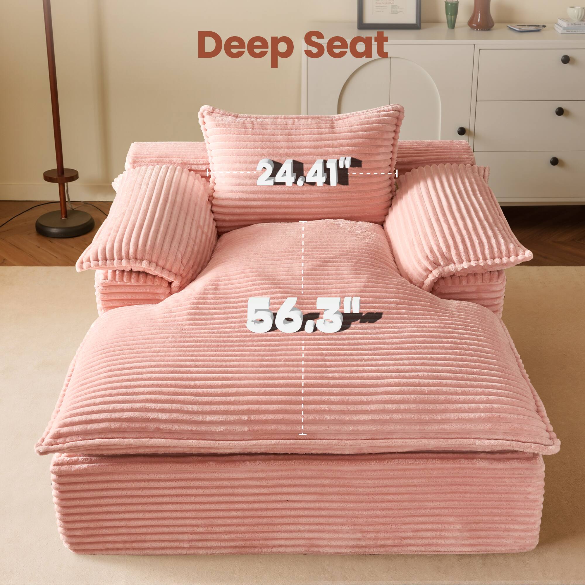 Deep Seat: 24.41" x 56.3"