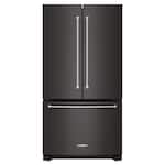 KitchenAid - 36 in. Wide 20 cu. ft. Counter-Depth French Door Refrigerator with Interior Dispense - Print Resist Blk Stnlss