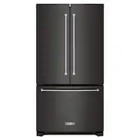 KitchenAid - 20 cu. ft. 36-Inch Width Counter-Depth French Door Refrigerator with Interior Dispense - Print Resist Blk Stnlss - Front_Zoom