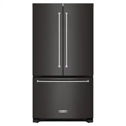 Front. KitchenAid - KitchenAid - 20 cu. ft. 36-Inch Width Counter-Depth French Door Refrigerator with Interior Dispense - Print Resist Blk Stnlss.