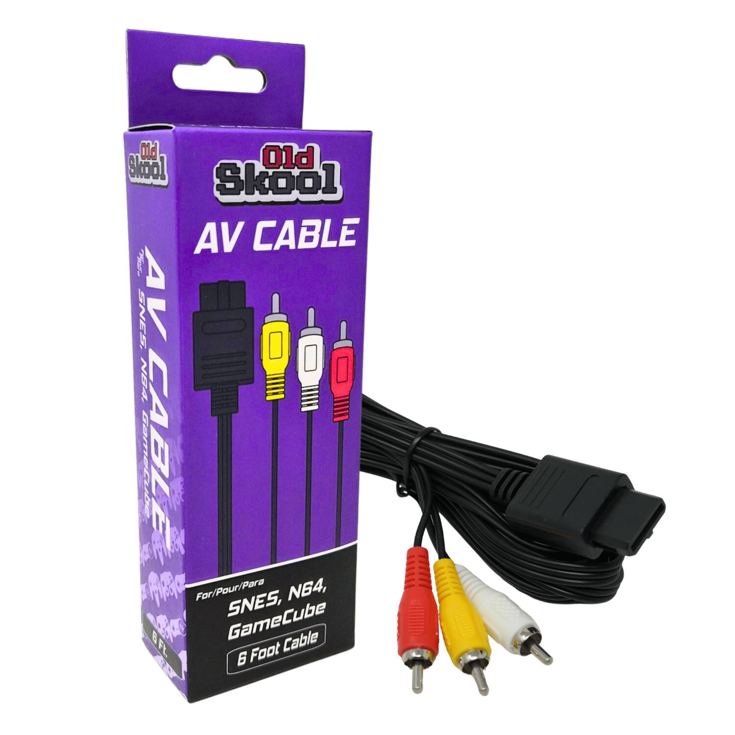 016 Old Skool AV CABLE - SNES, N64, AV CABLE For/Pour/Para SNES, N64, GameCube Cable 6 Foot