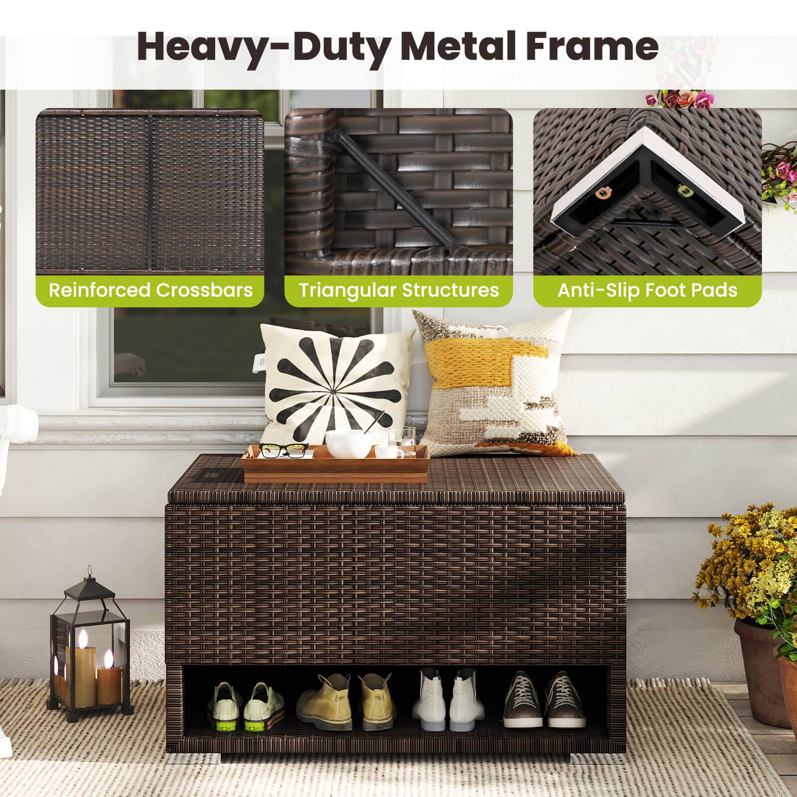 Heavy-Duty Metal Frame

- Reinforced Crossbars
- Triangular Structures
- Anti-Slip Foot Pads