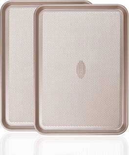 Baker's Secret - Baking Sheet Pan Set, 2x Cookie Sheets for Oven 13.8x10', Diamond Texture Premium Air Flow