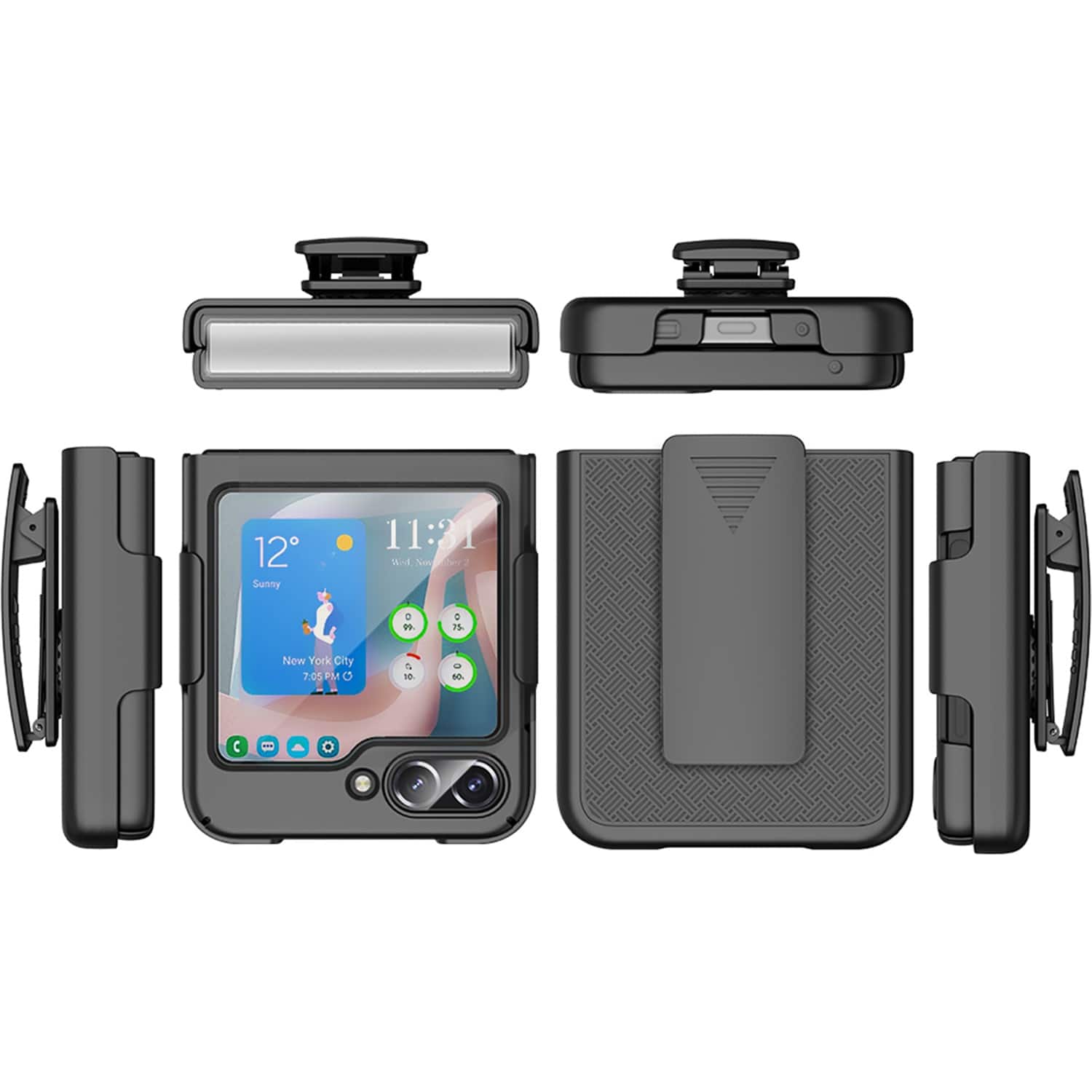 Alt View 14. SaharaCase - Anti-Slip Slim with Belt Clip Case for Samsung Galaxy Z Flip5 - Black.