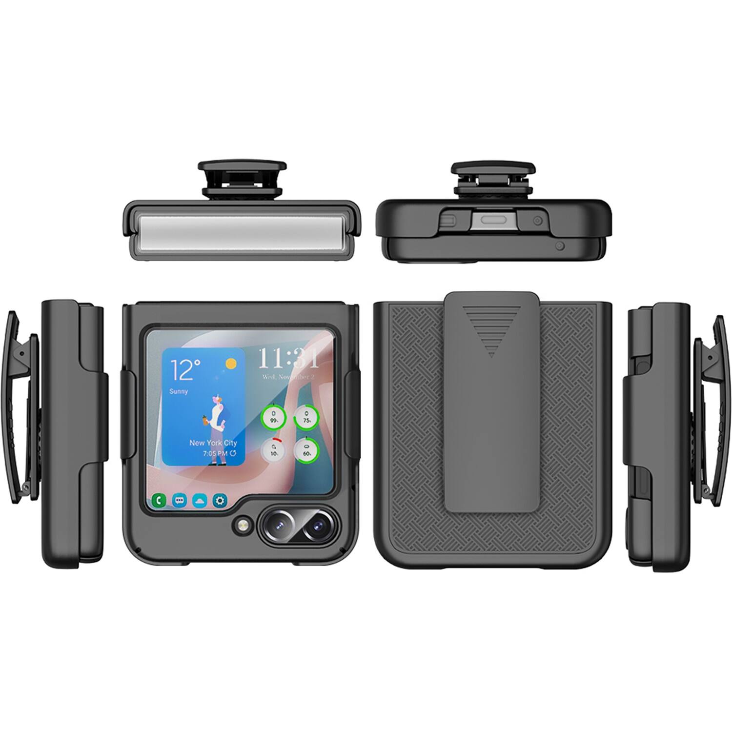Alt View 14. SaharaCase - Anti-Slip Slim with Belt Clip Case for Samsung Galaxy Z Flip5 - Black.