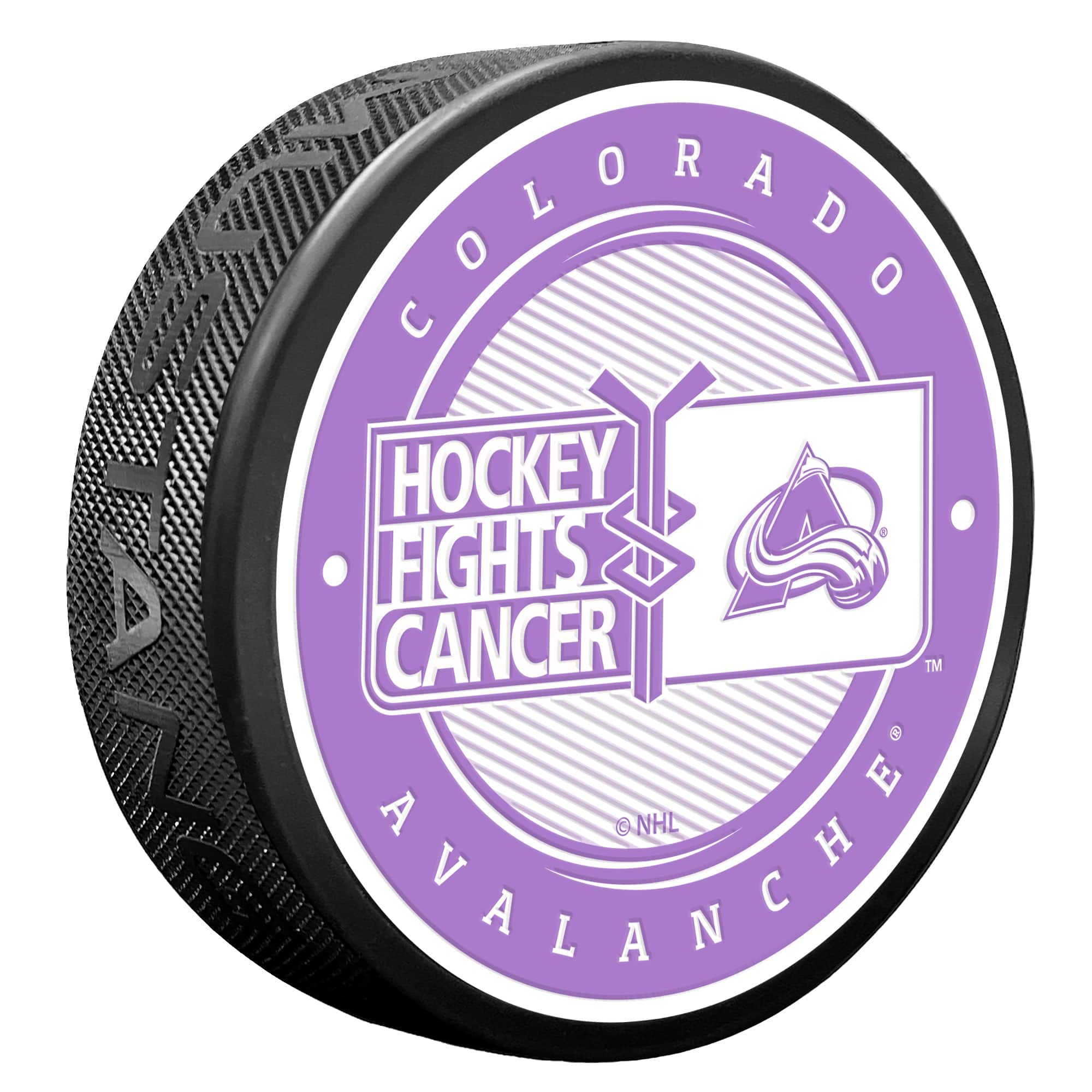 Mustang Drinkware - Colorado Avalanche Hockey Fights Cancer Puck - Multicolor