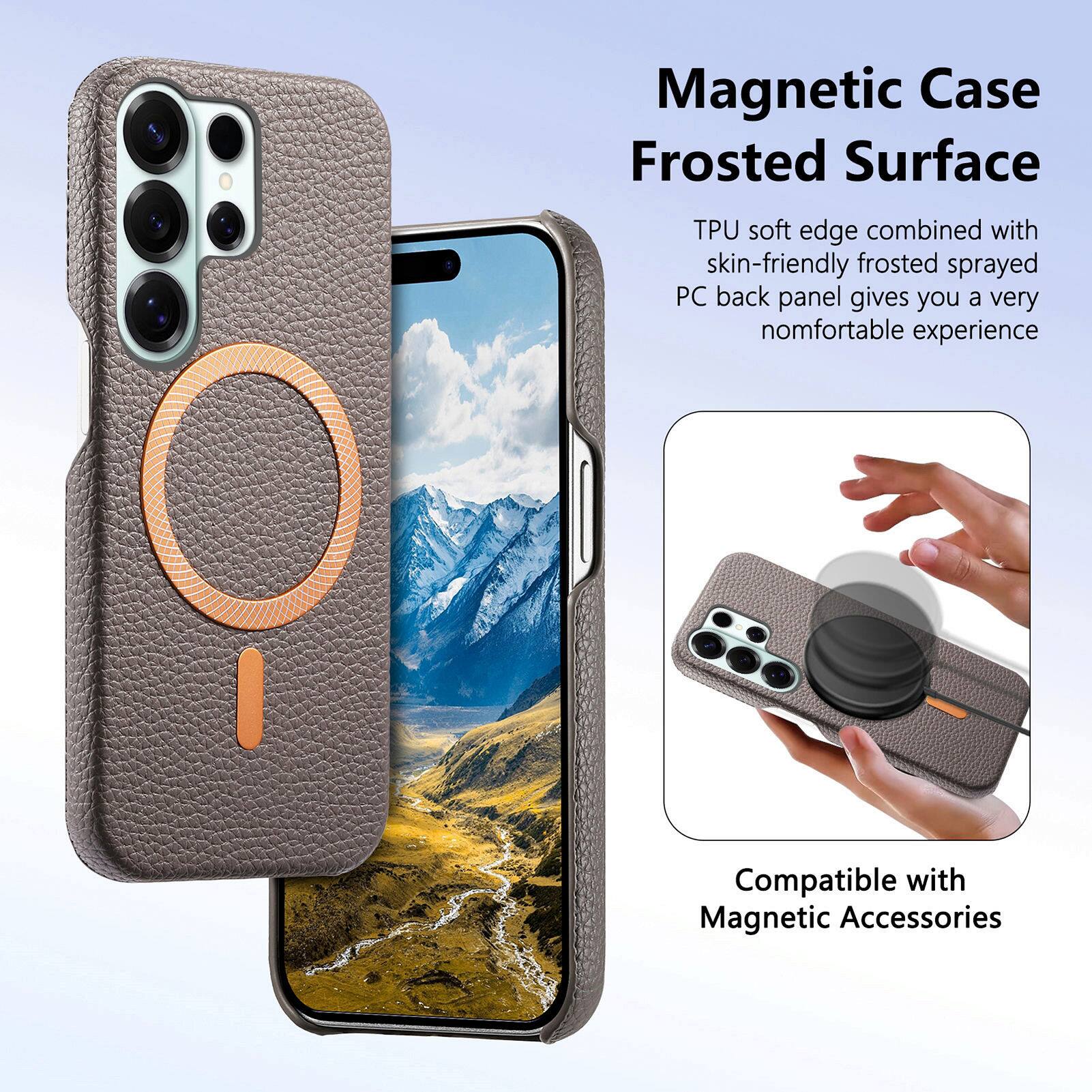 Magnetic Case Frosted Surface

TPU soft edge combined with skin-friendly frosted sprayed PC back panel gives you a very comfortable experience

Compatible with Magnetic Accessories