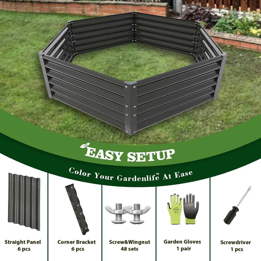 EASY SETUP  
Color Your Gardenlife At Ease  

- Straight Panel 6 pcs  
- Corner Bracket 6 pcs  
- Screw&Wingnut 48 sets  
- Garden Gloves 1 pair  
- Screwdriver 1 pcs
