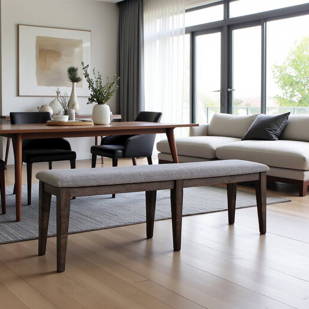 Alt View 2. Starlight Canyon Home - Brown Dining Bench – Solid Wood Bench for Dining Table with Storage - Brown.