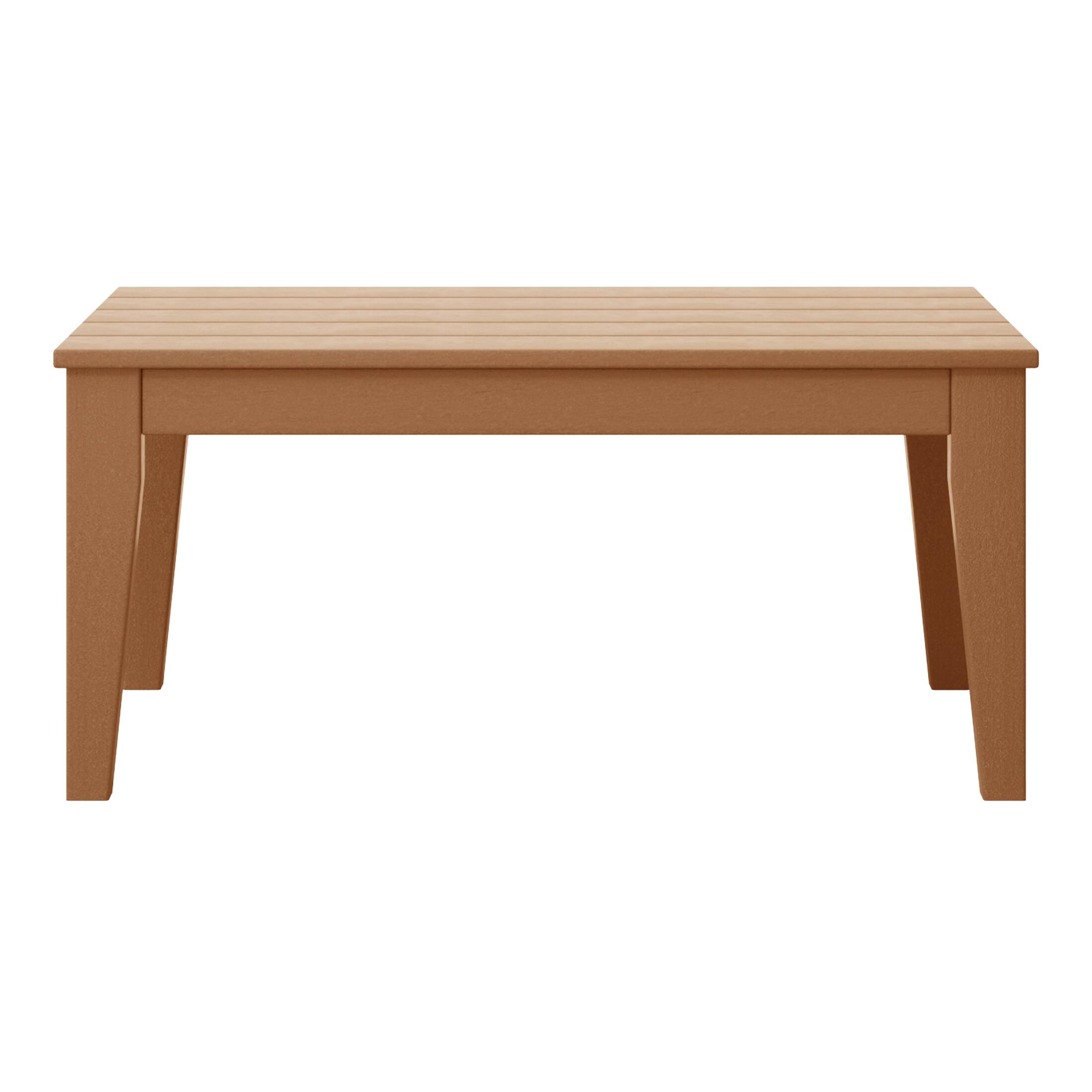 Front. WestinTrends - WestinTrends Malibu Low Outdoor HDPE Patio Rectangle Coffee Table - Teak.