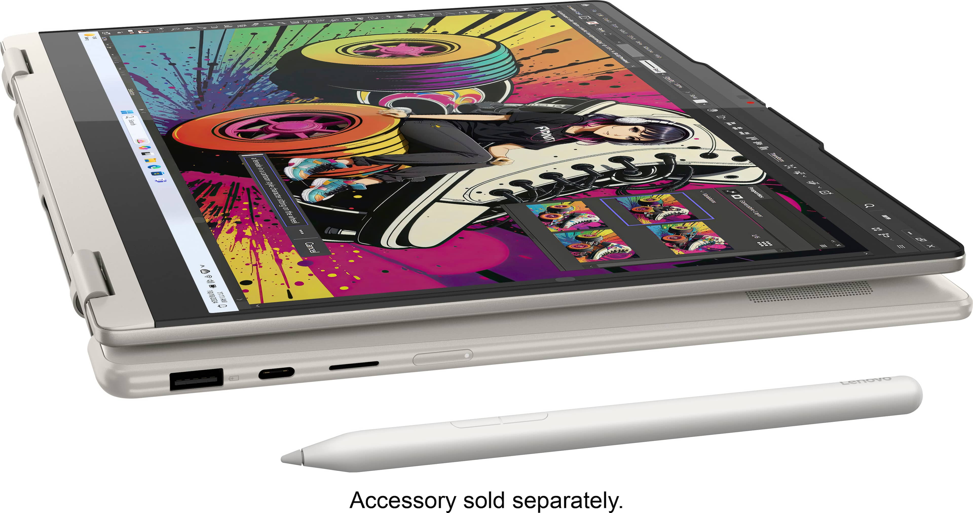 The text on the image reads: "Accessory sold separately."