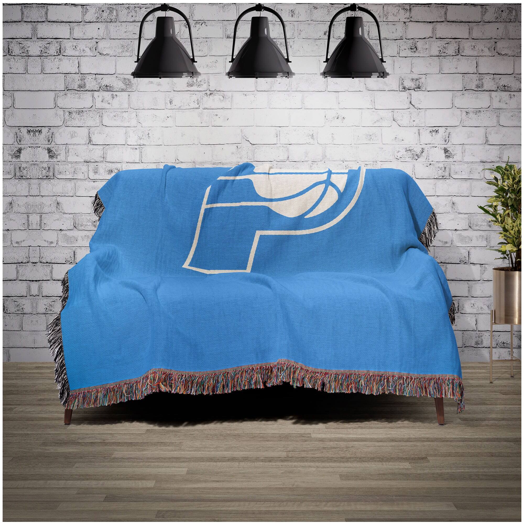 Alt View 1. Chad & Jake - Indiana Pacers Woven Blanket - Blue.