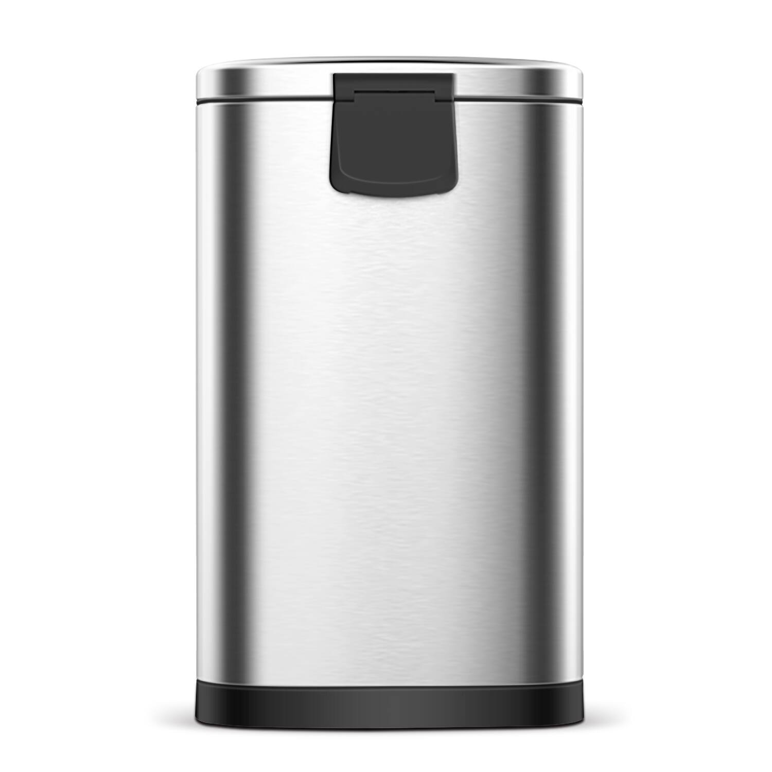 Back. Innovaze - 1.6 Gal./6 Liter Stainless Steel Semi-round Step-on Trash Can for Bathroom and Office - Silver.