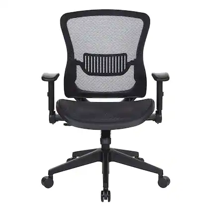 Front. Office Star Products - Dark Air Grid Seat and Back Mgr Chair - Black.