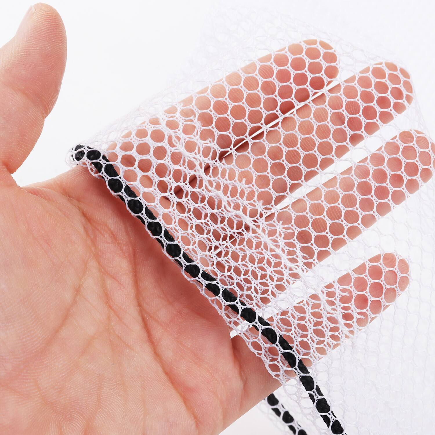 Alt View 2. GSE Games & Sports Expert - 18"x12" Mesh Drawstring Net Bag, Sports Equipment Storage Bag for Gym Gear, Clothes...(White) - white.