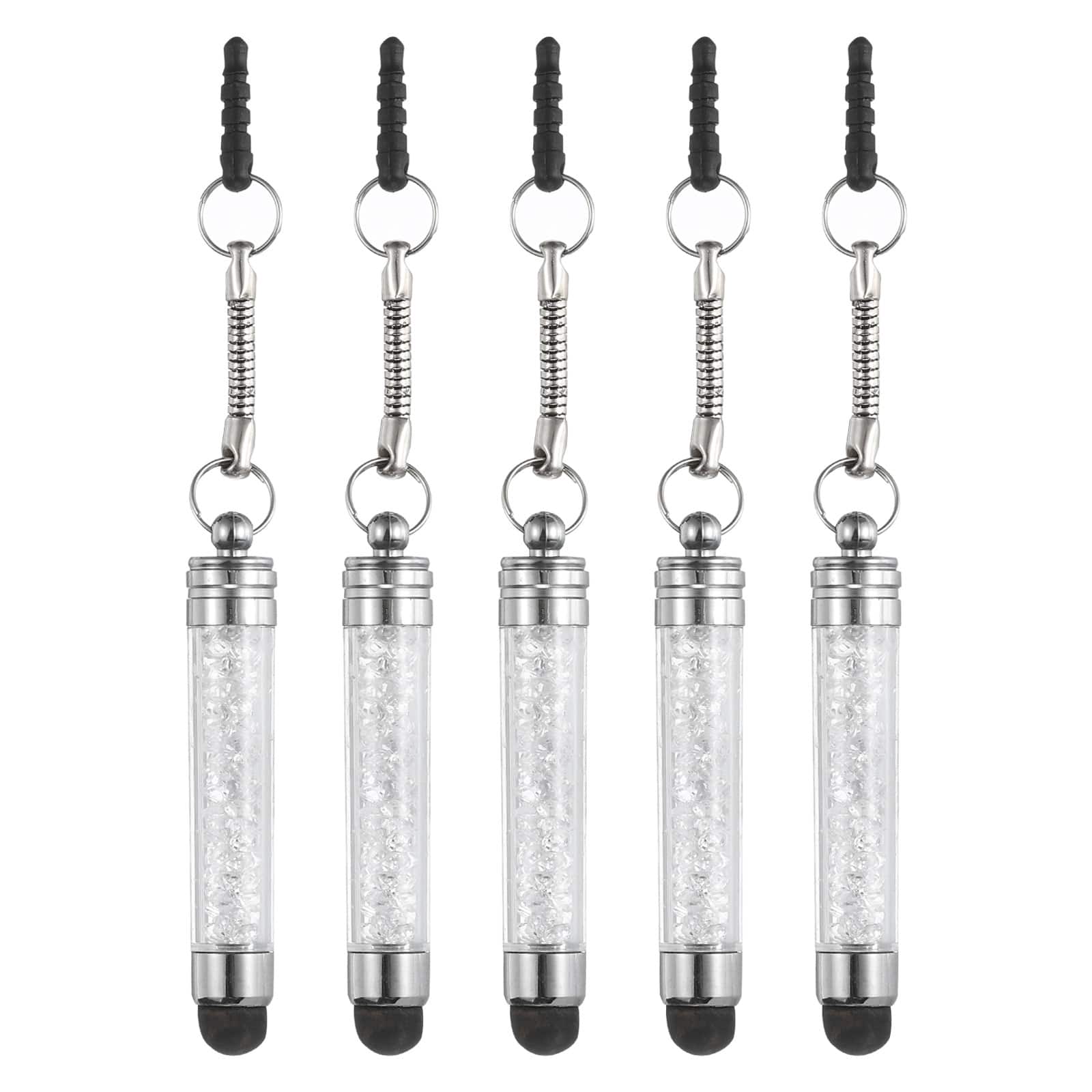 Unique Bargains - 5pcs Stylus Pen for Touch Screens Mini Crystal Diamond Capacitive Pens for Universal All Touchscreen Devices - White