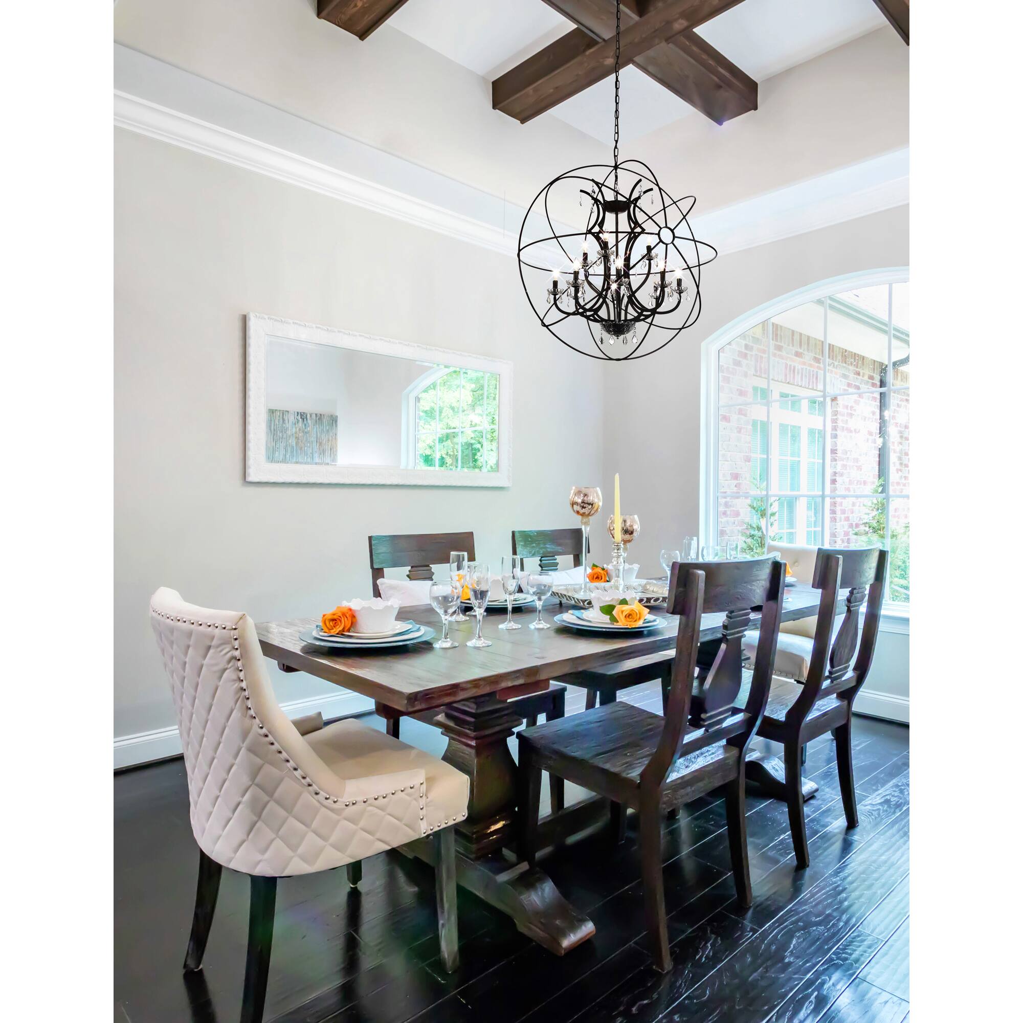 Alt View 4. CWI Lighting - Campechia 12 Light Up Chandelier With Brown Finish - Brown.