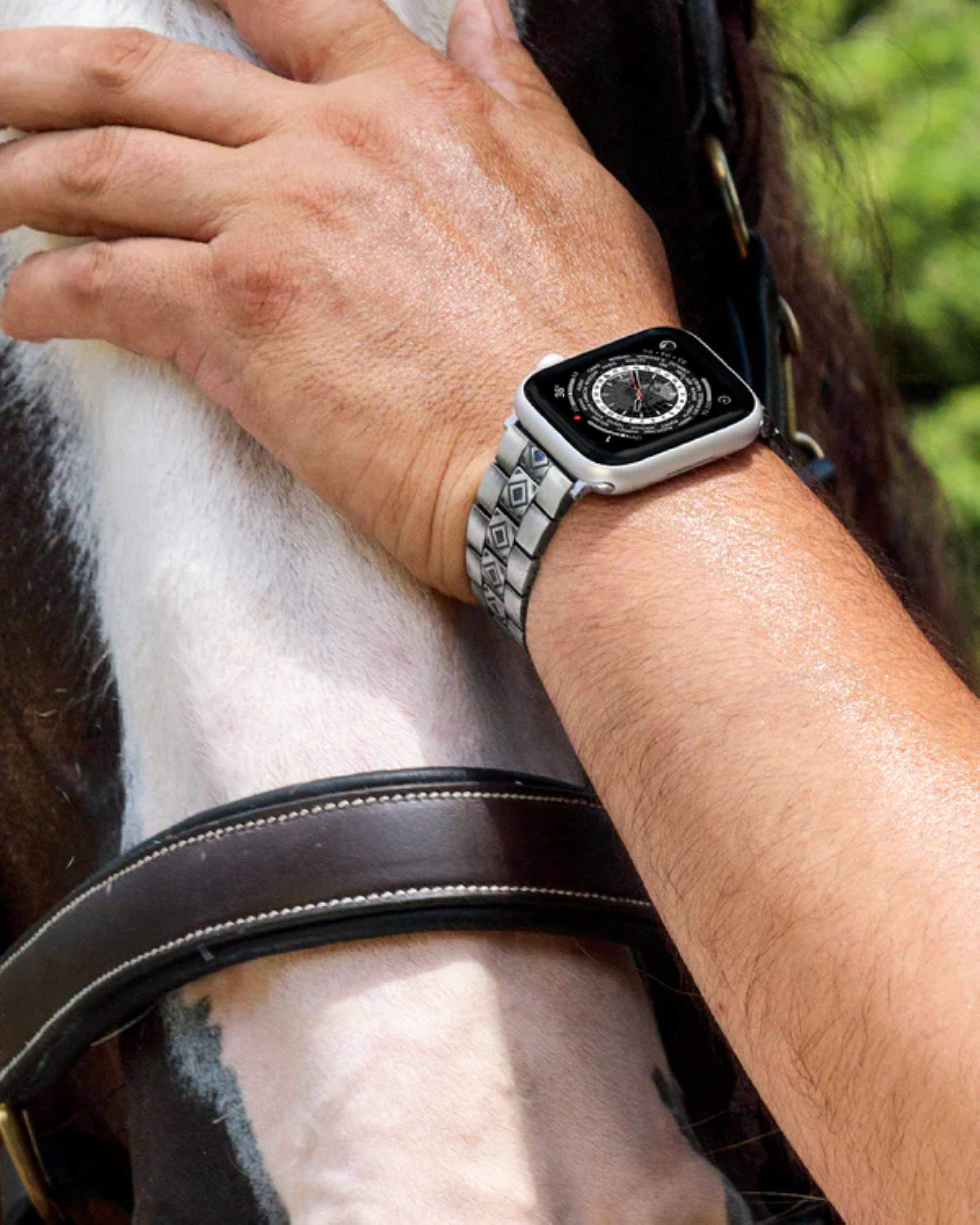 Alt View 1. Wrangler - Antique Silver Bracelet – Compatible with 38/40/41mm and 40/44mm Apple Watch - Silver.