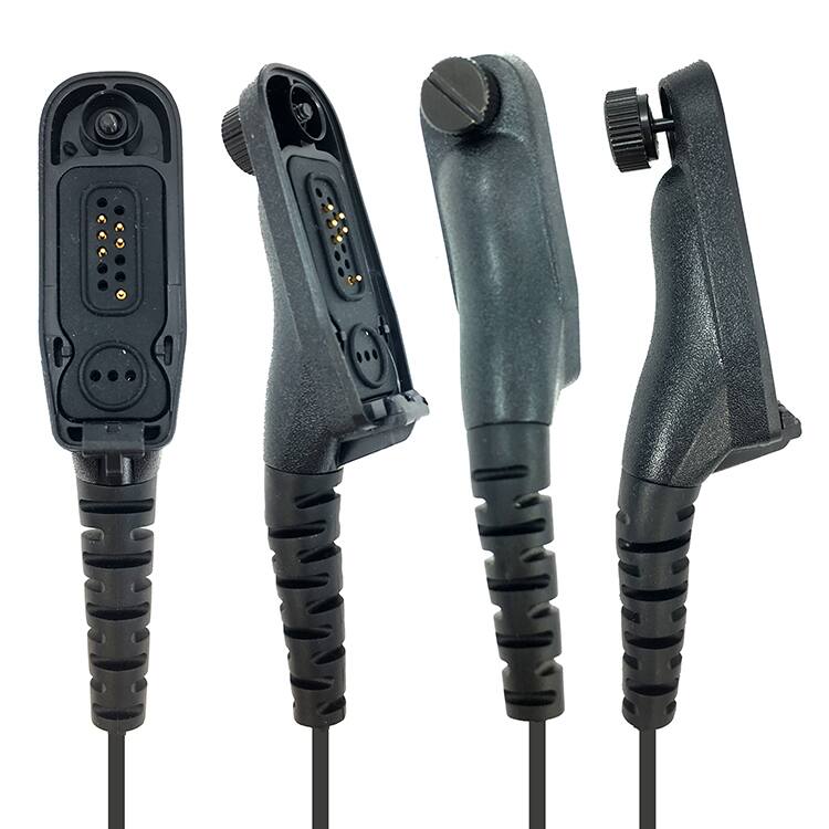 Back. ProMaxPower - Swivel Earpiece with PTT Mic for Motorola XPR7550e, APX900 & Other Radios - Straight Cable.