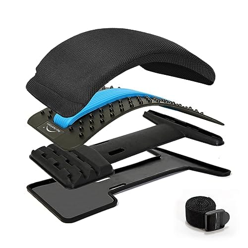 DORLUKFU - Multi-Level Back Stretcher Device, Lumbar Back Stretching Device, Memory Foam Lumbar Pillow Back Pain Support for Office
