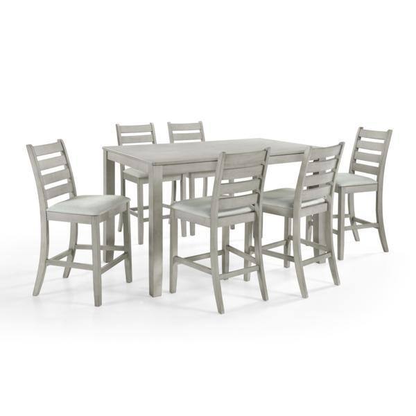 Angle. New Classic Furniture - Furniture Pascal Wood Counter Chair in Driftwood (Set of 2) - Driftwood.