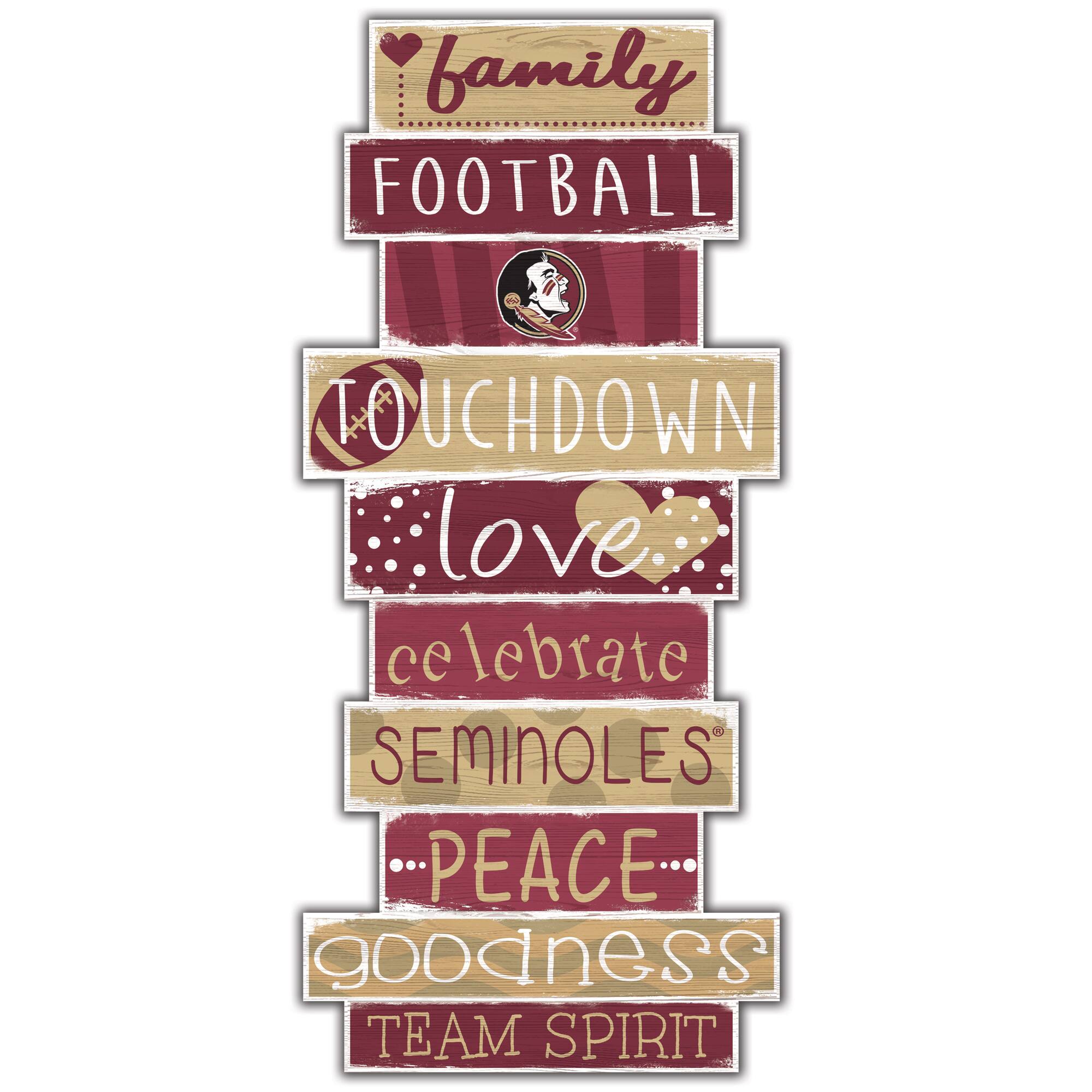 Florida State Seminoles 5'' x 24'' Celebrations Stack Sign