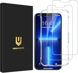 UNBREAKcable - 2-Pack Screen Protector Tempered Glass for iPhone 13/13 Pro - Clear