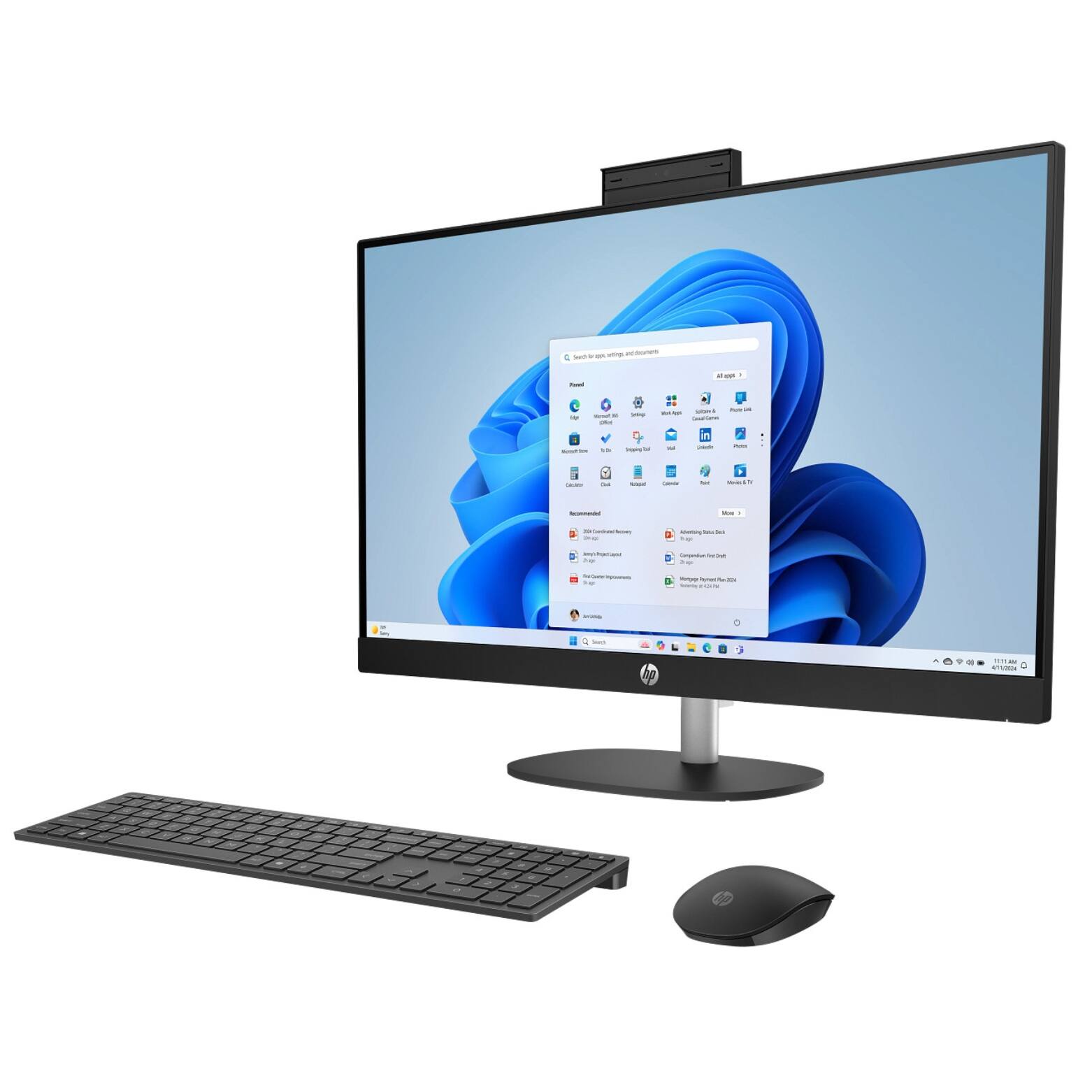 Alt View 1. HP - 27-CR2000T 27" FHD IPS Intel Ultra 7 255U 2.0 GHz 16GB DDR5 1TB SSD Intel Graphics Windows 11 Home All-in-One Desktop - Black.