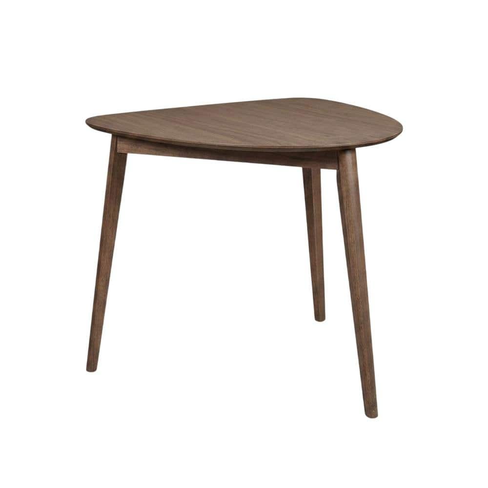 FurniFact - Solid Wood Corner Dining Table – Small Mid Century Modern Table - Walnut