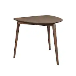 FurniFact - Solid Wood Corner Dining Table – Small Mid Century Modern Table - Walnut